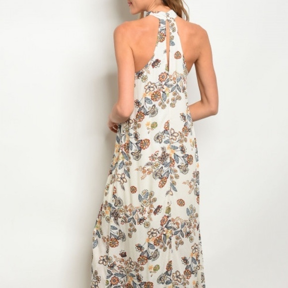 Ivory Floral Maxi Dress - Picture 2 of 2